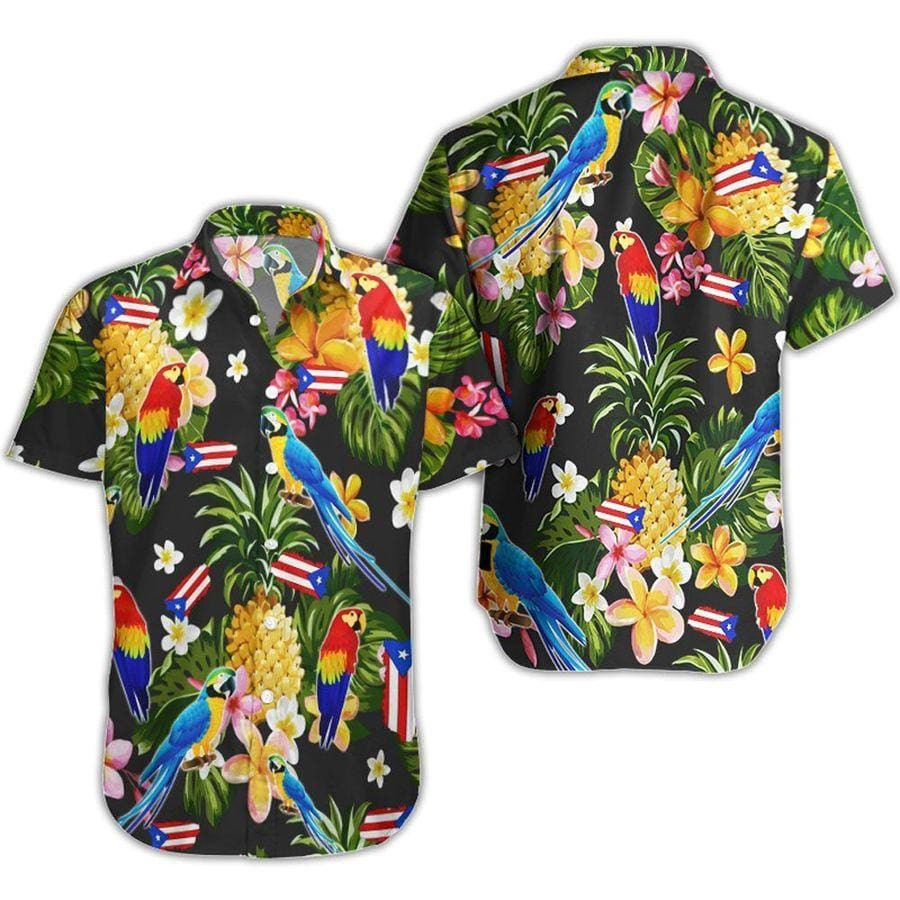 Hawaiian Aloha Shirts Puerto Rico Parrot