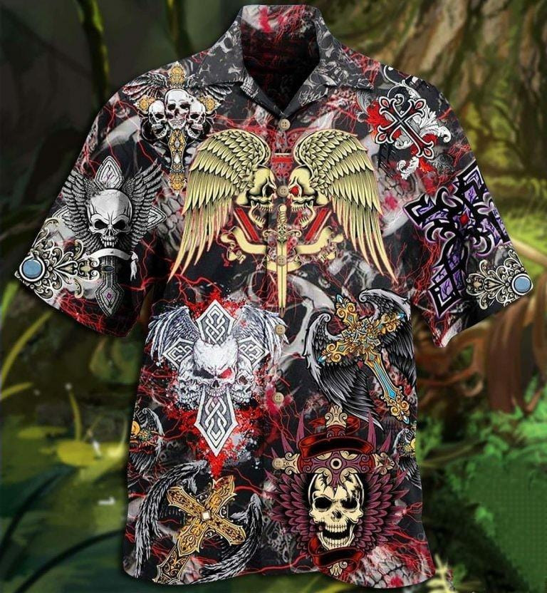 Hawaiian Aloha Shirts Skull Loves Key