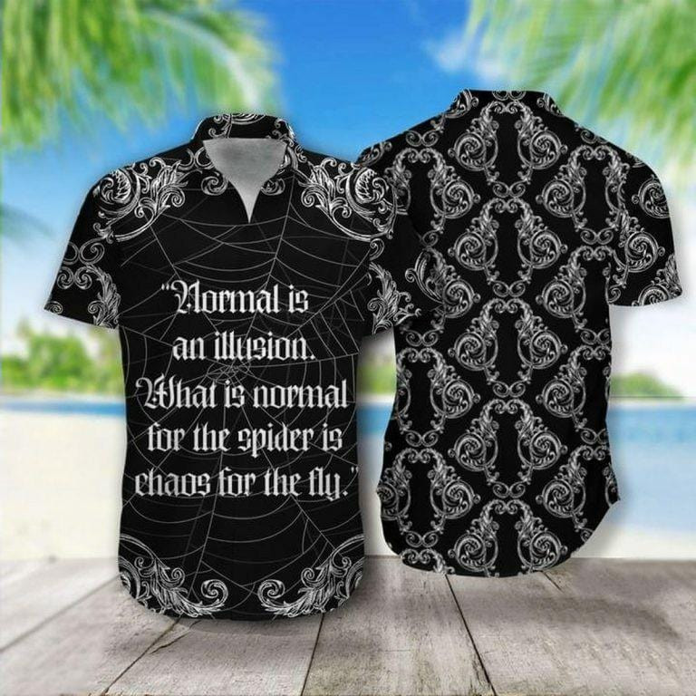 Hawaiian Aloha Shirts Spider Normal Is An Illusion