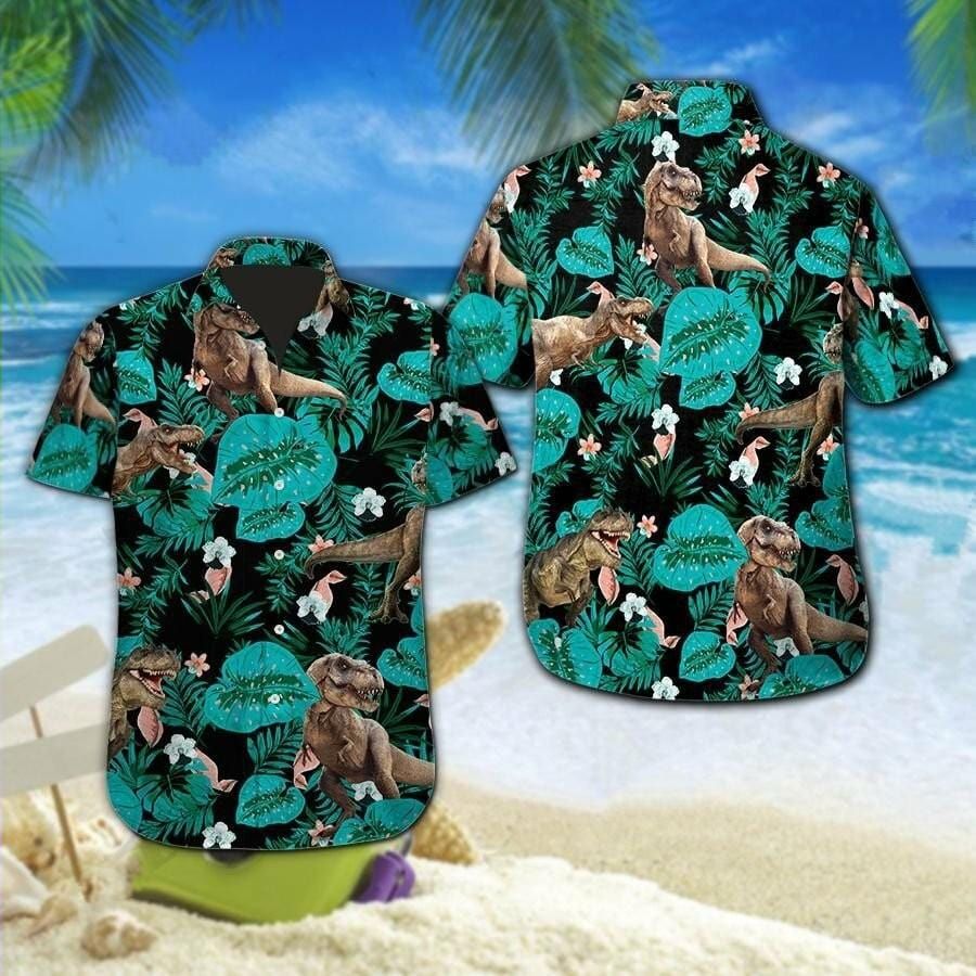 Hawaiian Aloha Shirts T-Rex Hawaii Tropical