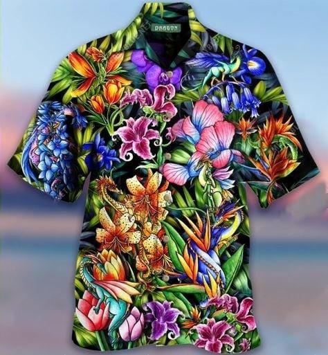 Hawaiian Aloha Shirts The Secret Floral Dragon