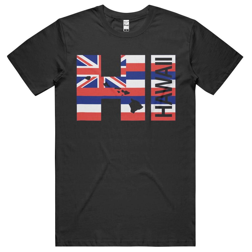Hi Hawaii Islands Hawaiian Flag Beach T-Shirt, Hoodie, Long Sleeve Tee