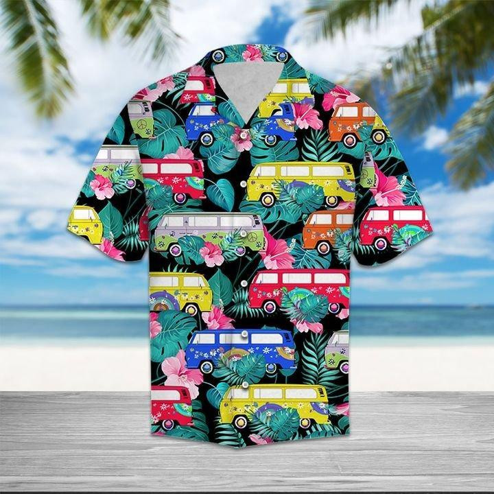 Hippie Bus Jungle Palm Hawaiian Shirt Unisex Adult Hw1420