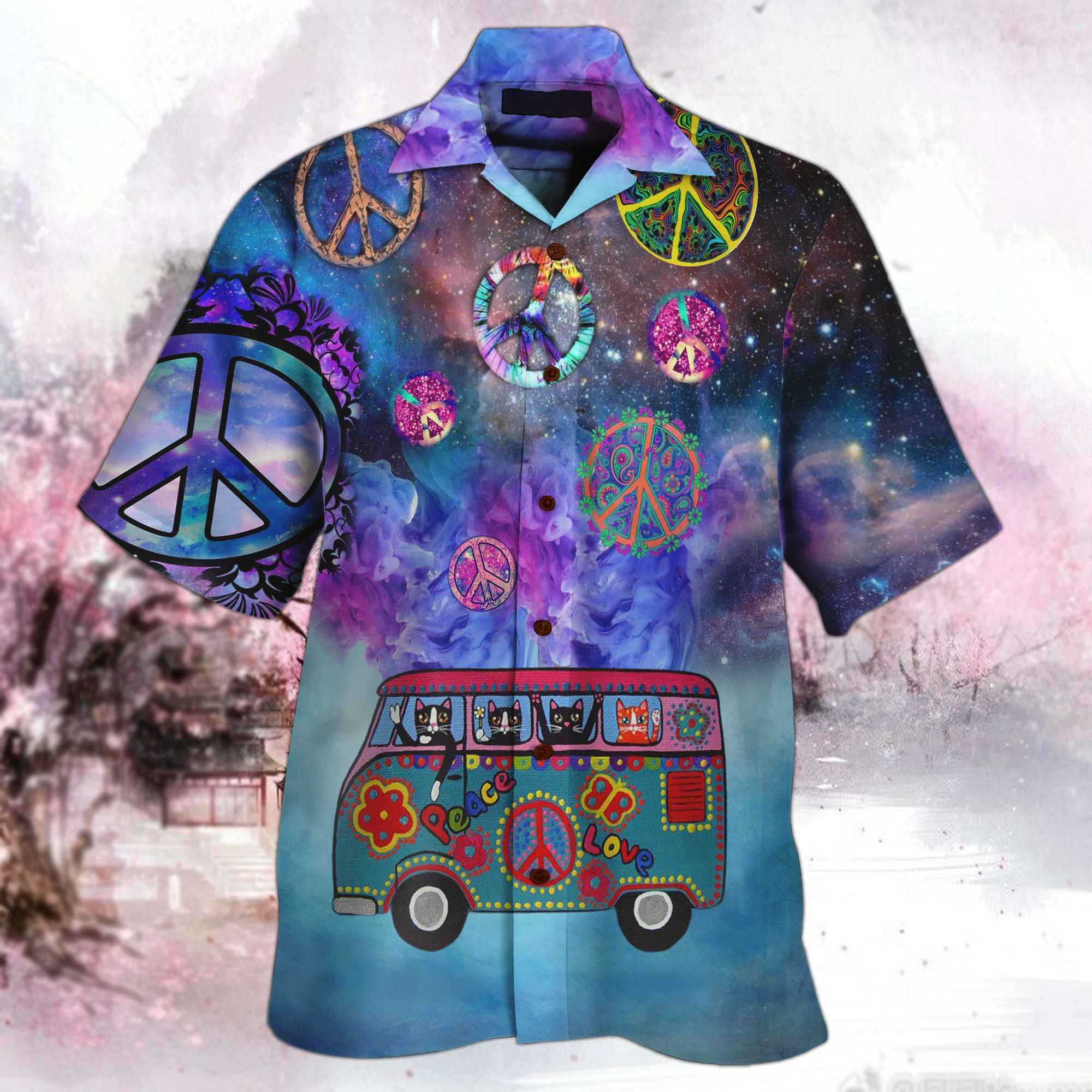Hippie Peace Sign Hawaiian Shirt  Unisex  Adult  Hw5561