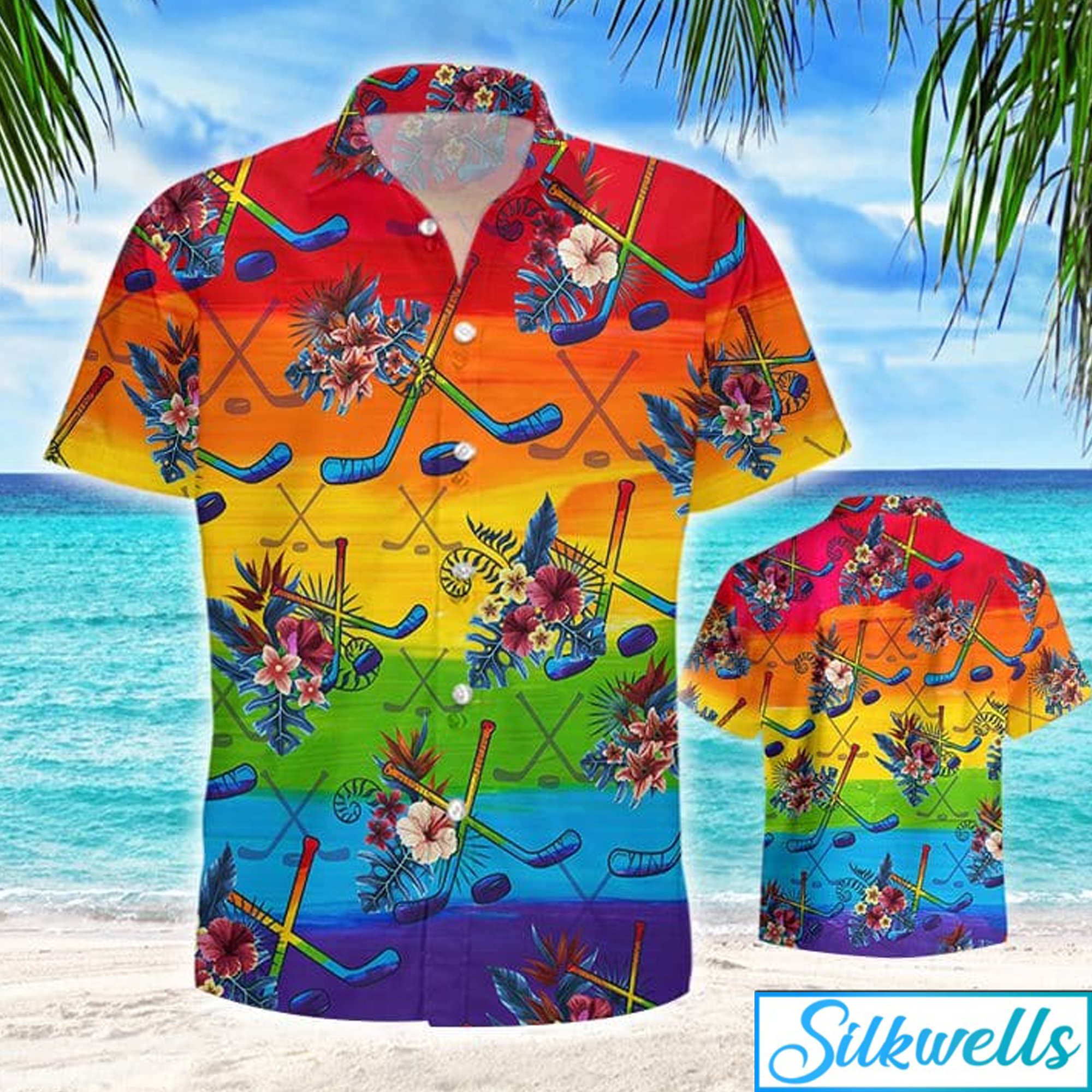 Hockey Lgbt Tropical Hawaiian Shirt