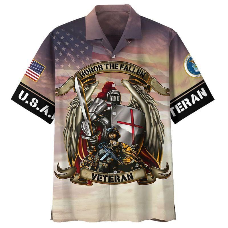 Honor The Fallen Us Air Force Veteran And Knight Templar Unisex Hawaiian Shirts