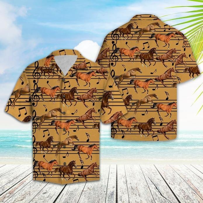 Horse Love Music Hawaiian Shirt  Unisex  Adult  Hw3115
