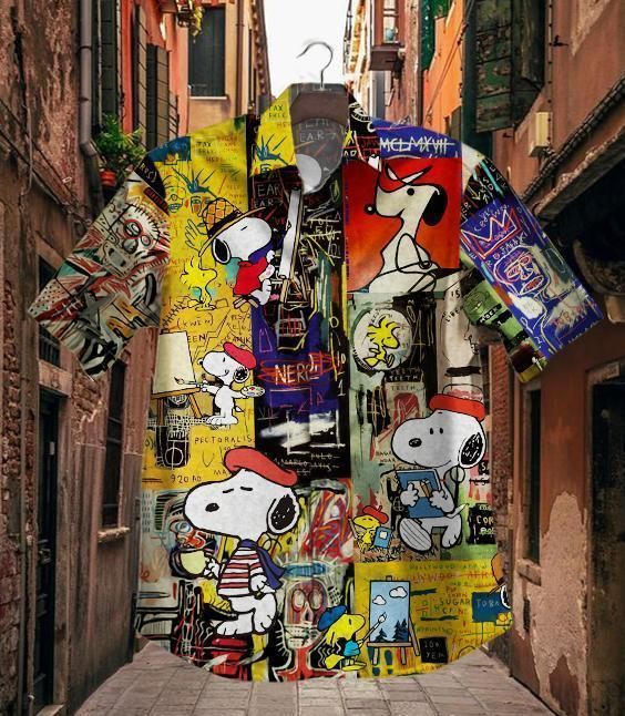 Hot Michel Basquiat Snoopy Hawaiian Shirt-Zx11400