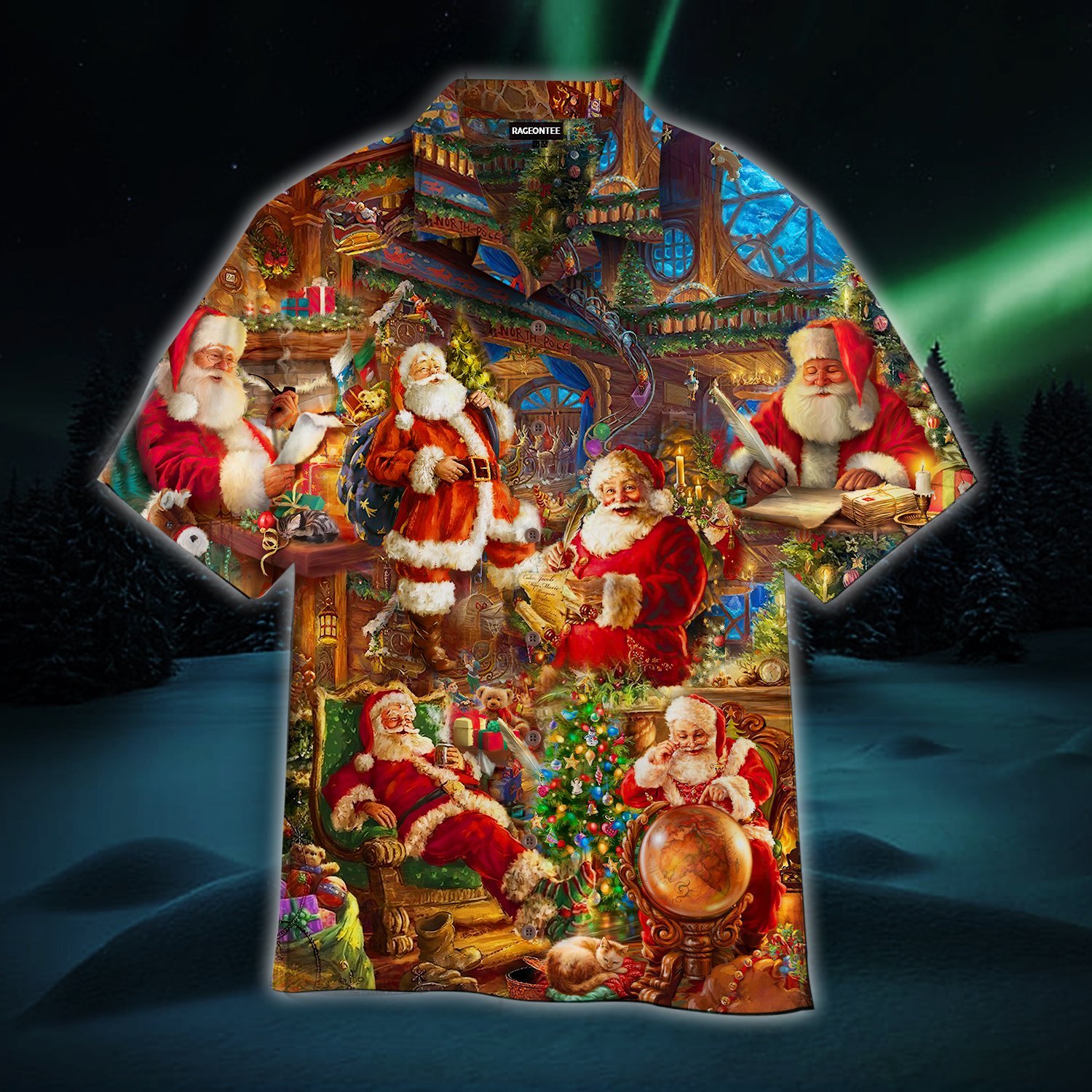 House Of Santa Claus Christmas Hawaiian Shirt  For Men _amp Women  Adult  Wt1032