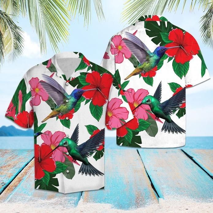 Hummingbird And Hibiscus Hawaiian Shirt  Unisex  Adult  Hw5537
