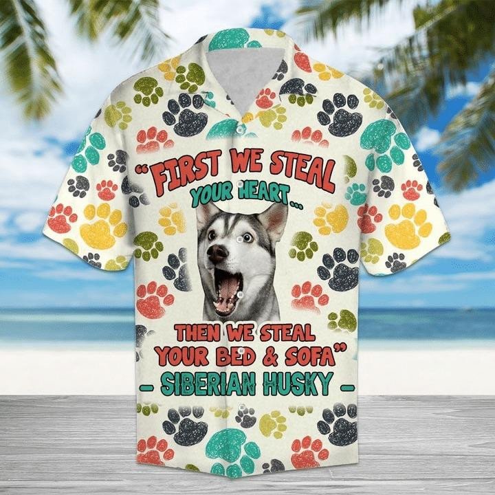 Husky Hawaiian Shirt  Unisex  Adult  Hw2879
