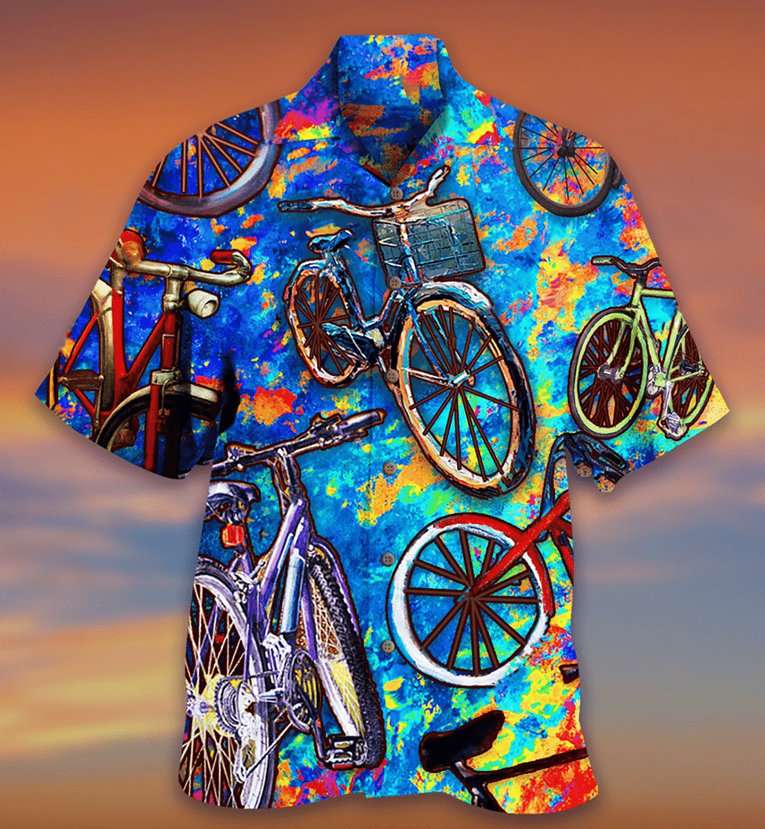 I Love Bike Art Unisex Hawaiian Shirt