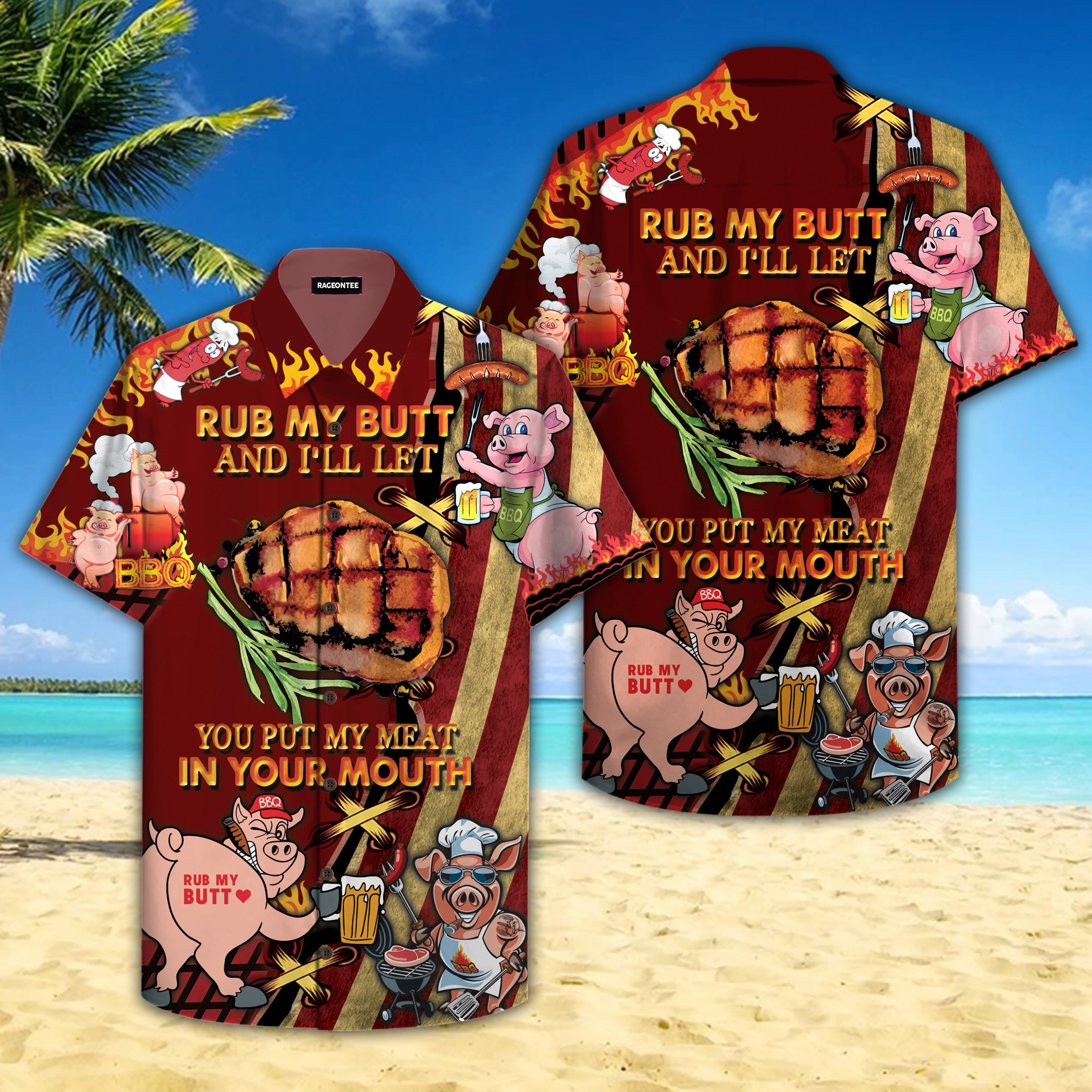 I Rub My Meat Before I Stick It In Hawaiian Shirt  Unisex  Adult  Hw4519