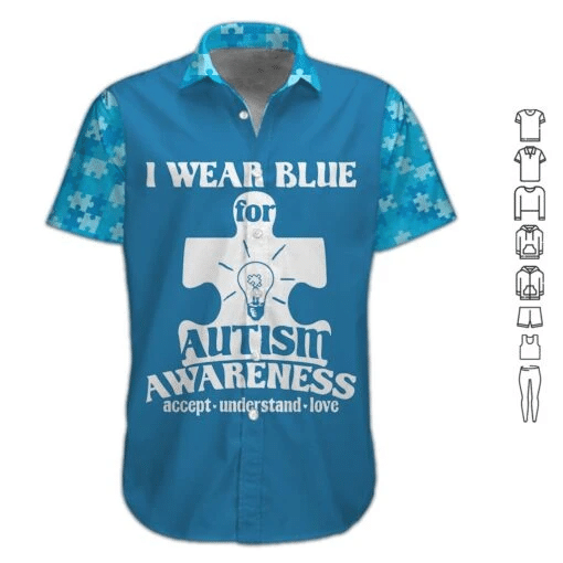 I Wear Blue Hawaiian Shirt  Unisex  Adult  Hw2757