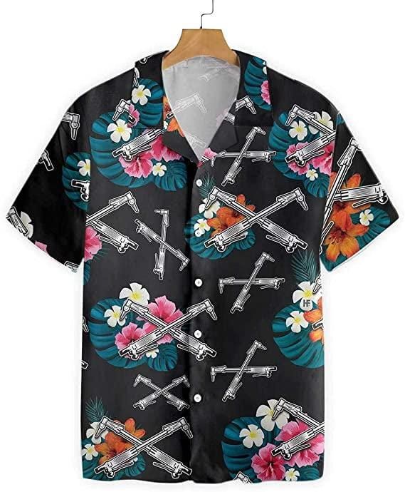 Ironworker Black Tropical Unisex Hawaiian Shirts