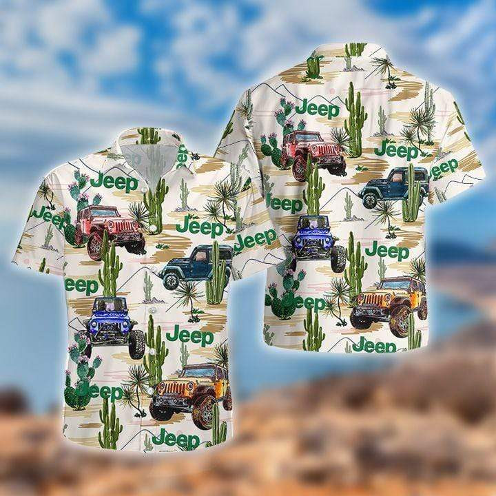 Jeep Cactus Desert Hawaiian Shirt  Unisex  Adult  Hw5226