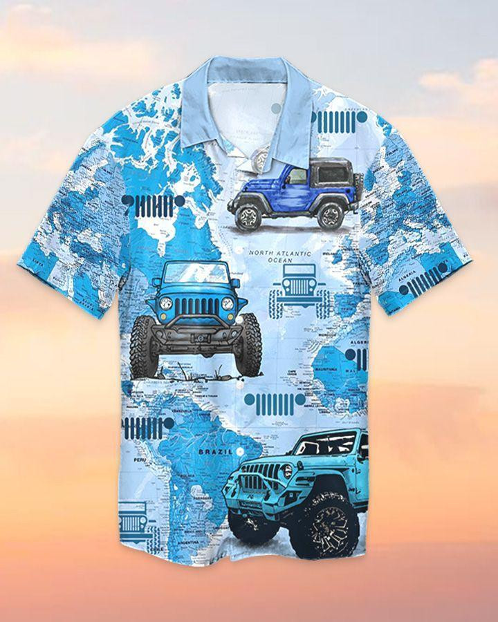 Jeep Go Everywhere Blue Atlantic Unisex Hawaiian Shirts