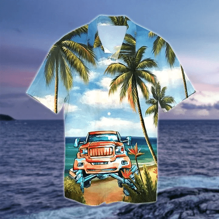 Jeep On Summer Vacation Unisex Hawaiian Shirts