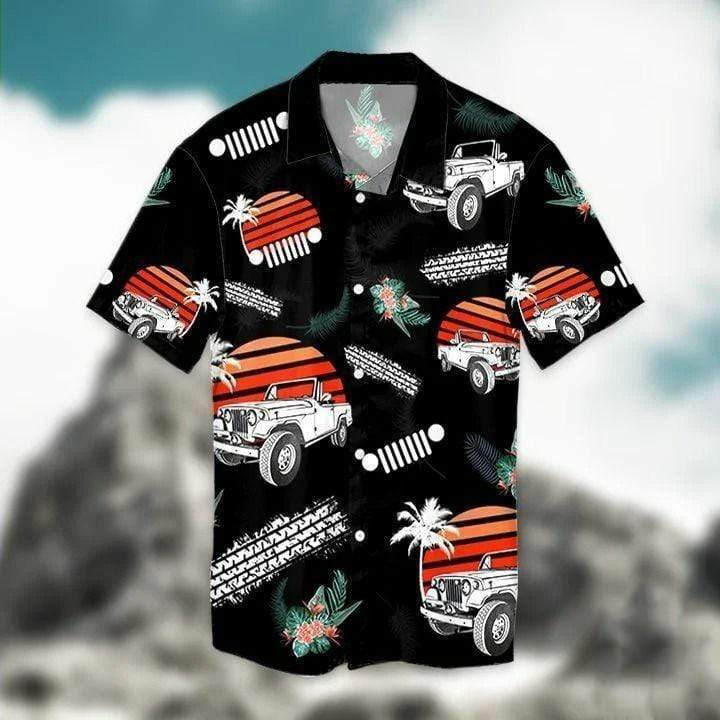 Jeep Retro Vintage Tropical Hawaiian Shirt  Unisex  Adult  Hw4127