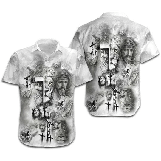 Jesus And Lion Hawaiian Shirt  Unisex  Adult  Hw3350