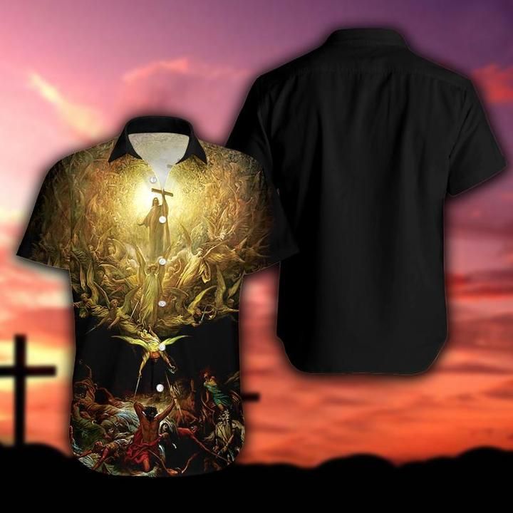 Jesus Christian Cross Hawaiian Shirt  Unisex  Adult  Hw6098