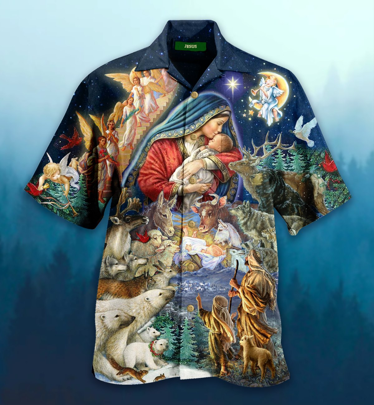 Jesus Christmas Hawaiian Shirt  For Men _amp Women  Adult  Hw2069