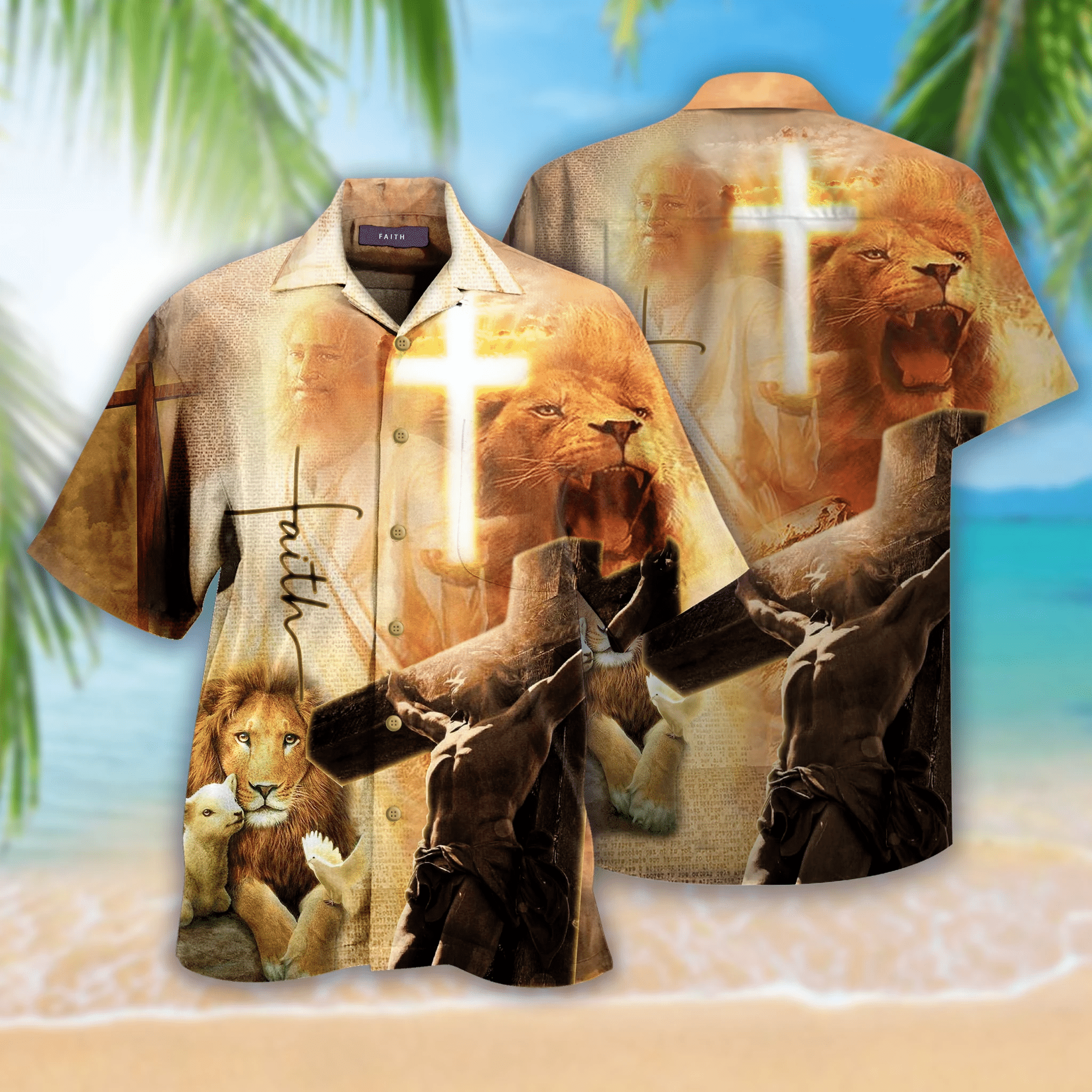 Jesus Faith Hope Love Hawaiian Shirt  Unisex  Adult  Hw1705