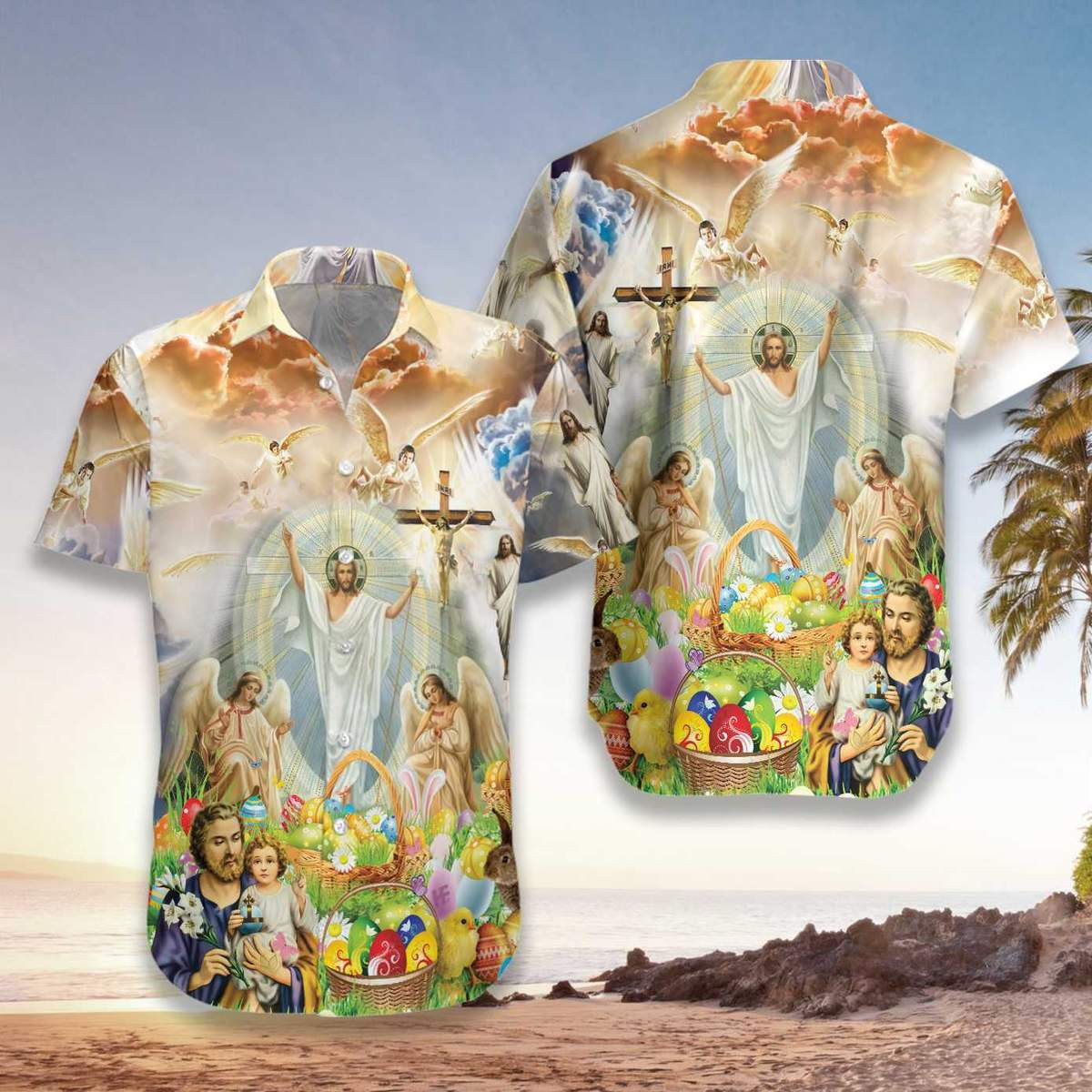 Jesus Happy Easter Hawaiian Shirt  Unisex  Adult  Hw2745