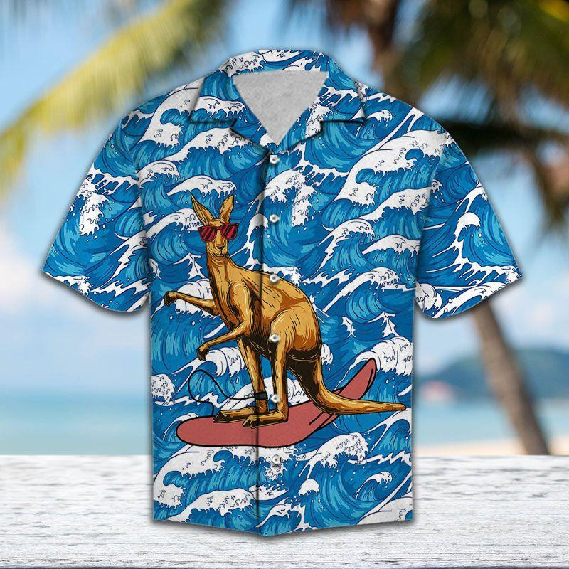 Kangaroo Surfing Hawaiian Shirt  Unisex  Adult  Hw2986