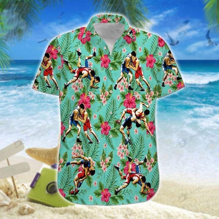 Keep Stand Force Wrestling Green Unisex Hawaiian Shirts - Beach Shorts