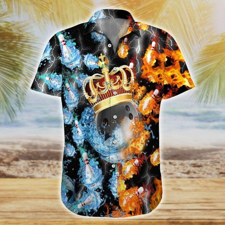 King Bowling Fire And Water Unisex Hawaiian Shirts