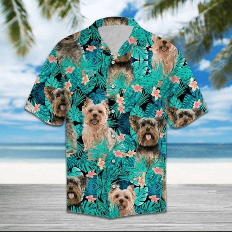 Yorkshire Hawaii Shirt, Yorkshire Dog Hawaiian Beach Summer Shirt, Funny Gifts, Gift For Farther's Day, Mom Shirt Dog Lover