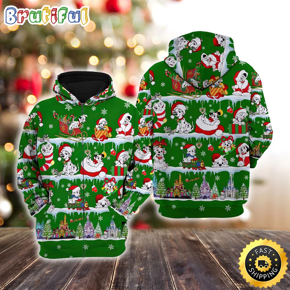 101 Dalmatians Christmas Disney Christmas Hoodie All Over Print Shirts