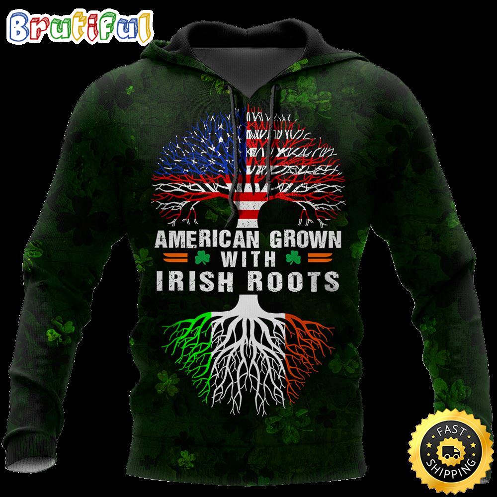 American Grown With Irish Roots 3D All Over Print Shirt