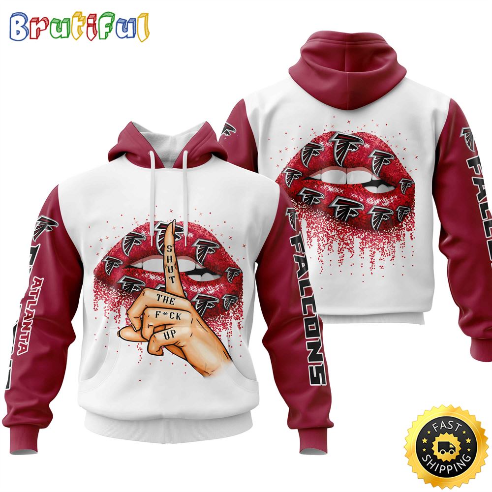 Atlanta Falcons All Over Print Lips 3D Hoodie Show Your Team Spirit