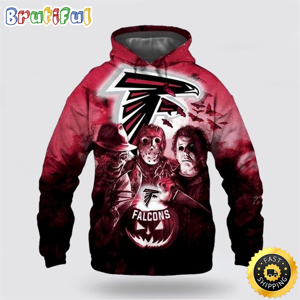 Atlanta Falcons Horror Night Halloween 3D Hoodie All Over Print
