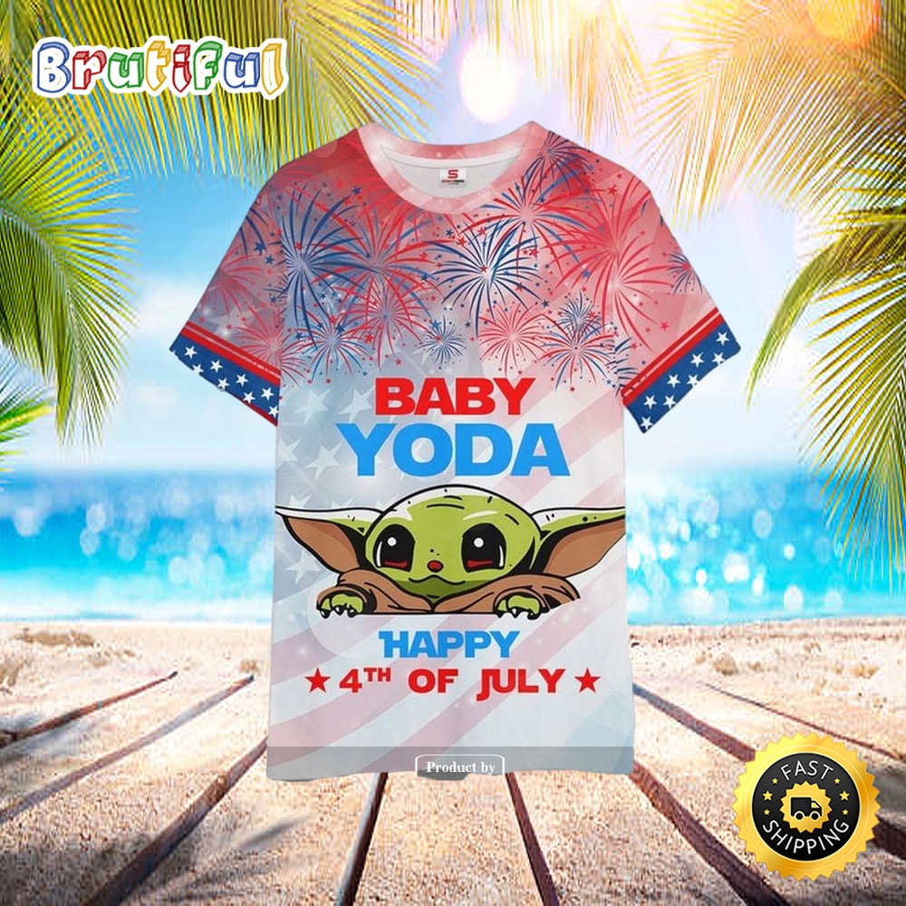 Baby Yoda Star Wars America 4th Of July Independence Day Gift For Fans T Shirt 3D