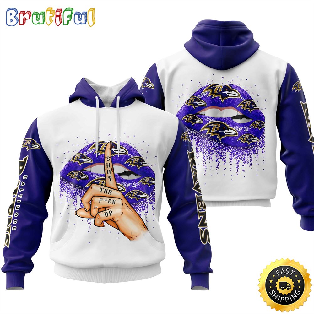 Baltimore Ravens All Over Print Lips 3D Hoodie Show Your Team Spirit