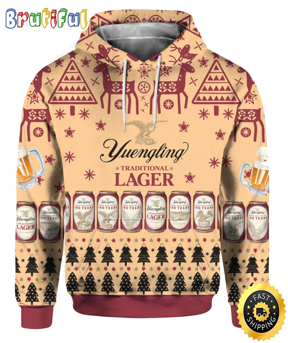 Beer Hoodie Yuengling Traditional Lager Beer Christmas Pattern Hoodie Amazing Beer