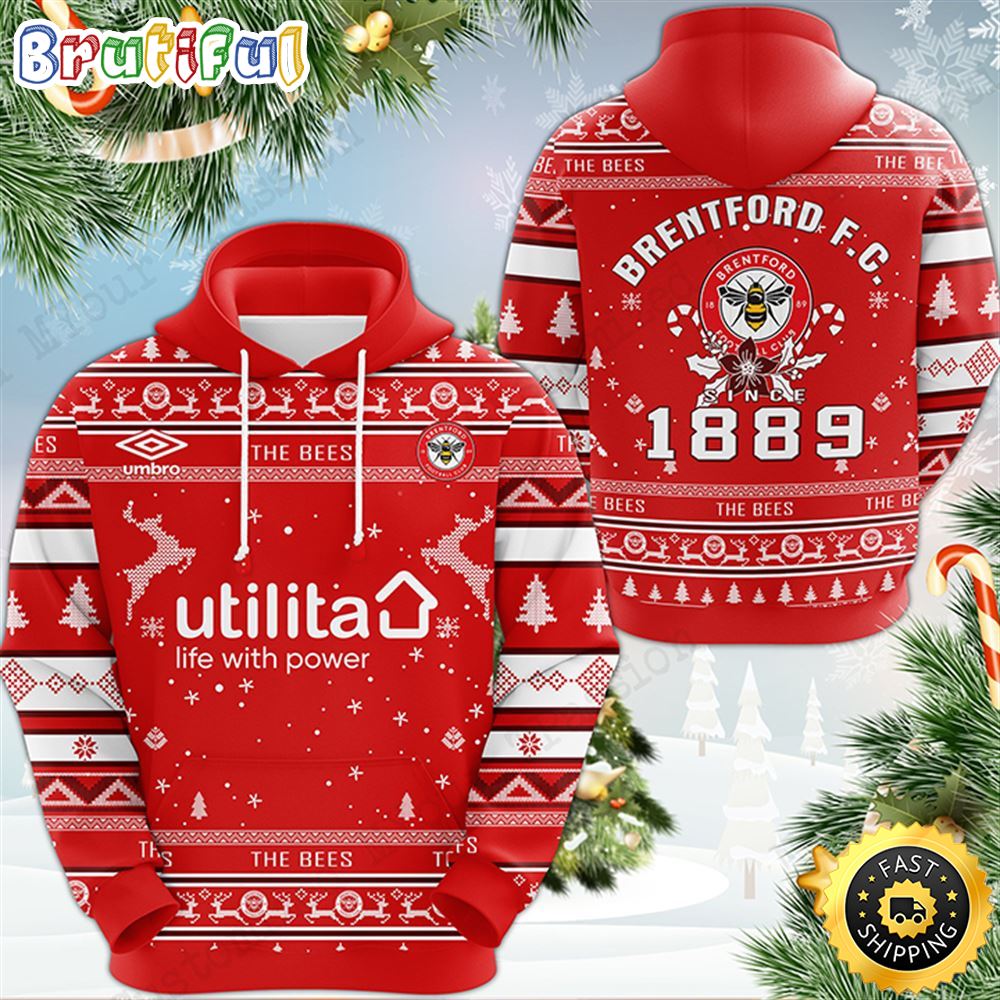 Brentford FC 1889 Christmas Football Christmas Hoodie All Over Print Shirt