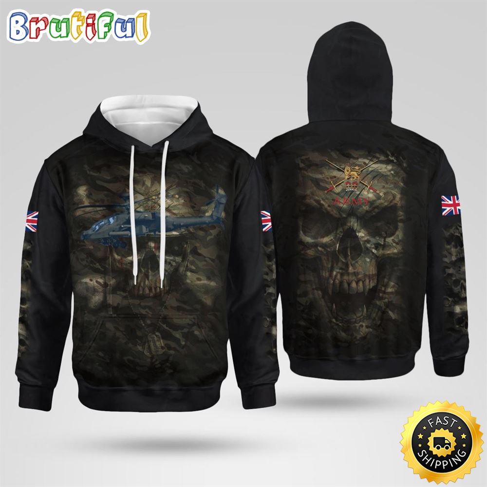 British Army AgustaWestland Apache AH1 3D Hoodie