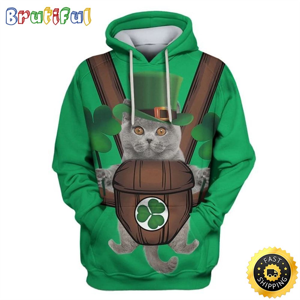 British Shorthair Cat Saint Patricks Day Happy Patrick_s Day 3d Hoodie All Over Print Shirt British Shorthair Cat Saint Patricks Day Happy Patrick_s Day 3d Hoodie All Over Print Shirt