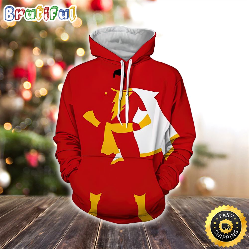 Captain Marvel Shazam Superhero Simple Minimalist Red Marvel Christmas All Over Print Shirt Captain Marvel Shazam Superhero Simple Minimalist Red Marvel Christmas All Over Print Shirt