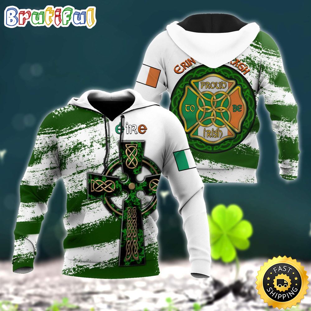 Celtic Cross Pround To Be Irish 3D All Over Print Shirt