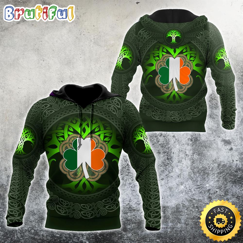 Celtic Ireland Tattoo Shamrock 3D All Over Print Shirt