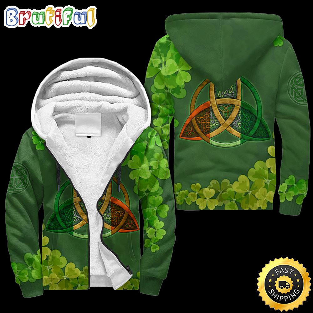 Celtic Knot Irish St Patrick_s Day Fleece Zip Hoodie All Over Print Shirt
