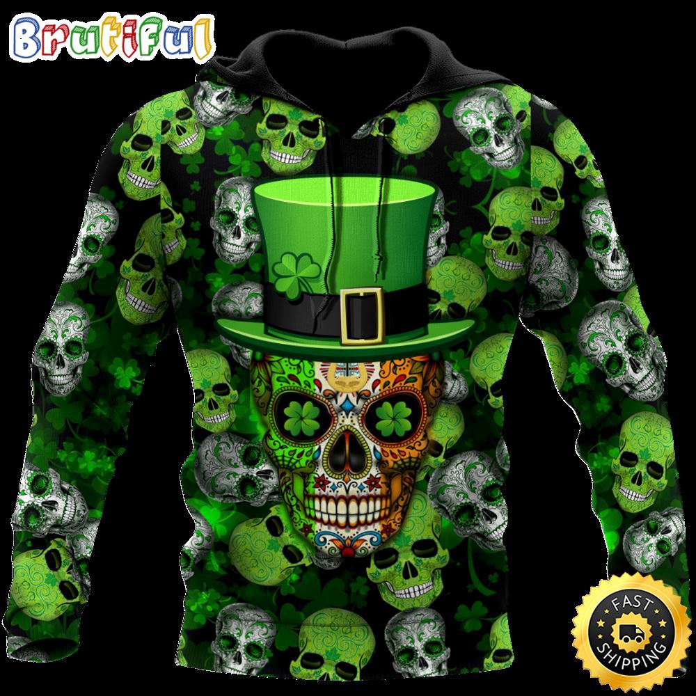 Celtic Skull Shamrock 3D All Over Print Shirt
