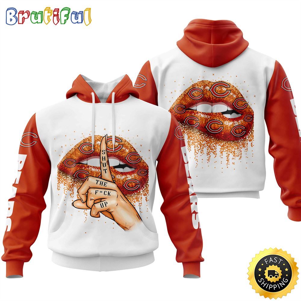 Chicago Bears All Over Print Lips 3D Hoodie Show Your Team Spirit