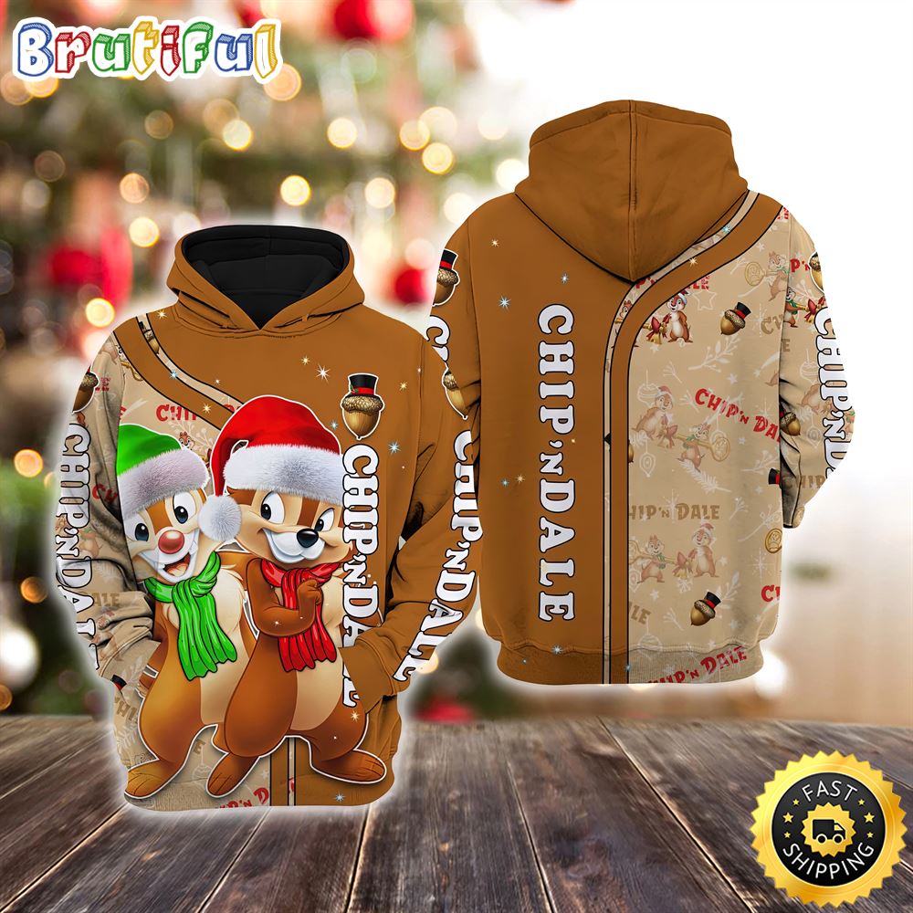 Chip And Dale Christmas Disney Christmas Hoodie All Over Print Shirts