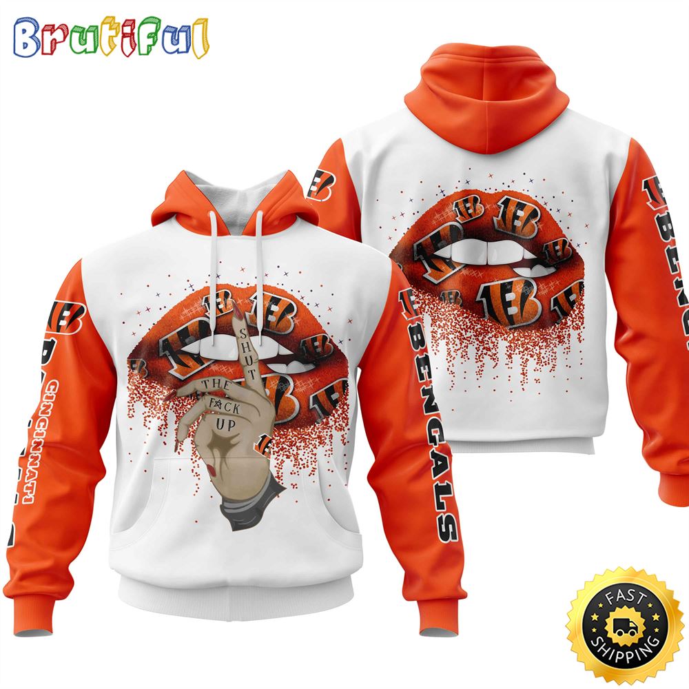 Cincinnati Bengals All Over Print Lips 3D Hoodie Show Your Team Spirit